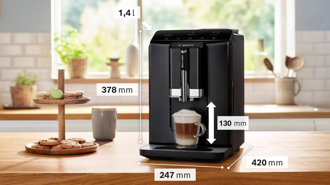 Bosch Fully automatic coffee machine Series 2 bean container capacity 250 g 15.0 bar1.4 liters black TIE20119 1.4 L 1300 W TIE20119 black